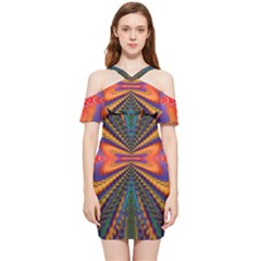 Casanova Abstract Art-colors Cool Druffix Flower Freaky Trippy Shoulder Frill Bodycon Summer Dress by Ket1n9