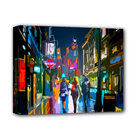 Abstract Vibrant Colour Cityscape Deluxe Canvas 14  X 11  (stretched) by Ket1n9