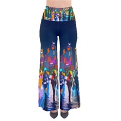 Abstract Vibrant Colour Cityscape So Vintage Palazzo Pants by Ket1n9