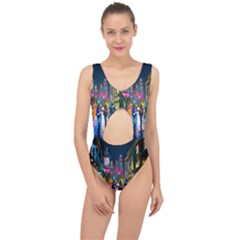Abstract Vibrant Colour Cityscape Center Cut Out Swimsuit by Ket1n9