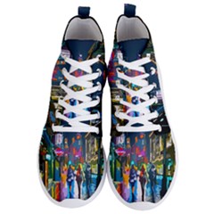 Abstract Vibrant Colour Cityscape Men s Lightweight High Top Sneakers