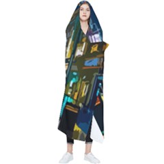 Abstract Vibrant Colour Cityscape Wearable Blanket by Ket1n9