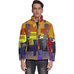 Abstract Vibrant Colour Men s Puffer Bubble Jacket Coat by Ket1n9