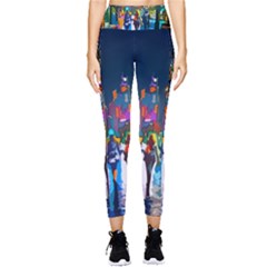 Abstract Vibrant Colour Cityscape Pocket Leggings  by Ket1n9