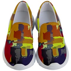 Abstract Vibrant Colour Kids Lightweight Slip Ons by Ket1n9