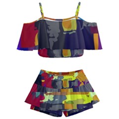 Abstract Vibrant Colour Kids  Off Shoulder Skirt Bikini by Ket1n9