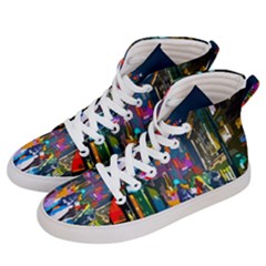 Abstract Vibrant Colour Cityscape Men s Hi-top Skate Sneakers by Ket1n9