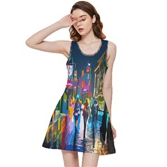 Abstract Vibrant Colour Cityscape Inside Out Racerback Dress