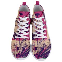 Pink City Retro Vintage Futurism Art Men s Lightweight High Top Sneakers