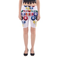 Racked Billiard Pool Balls Yoga Cropped Leggings by Ket1n9