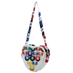 Racked Billiard Pool Balls Heart Shoulder Bag by Ket1n9