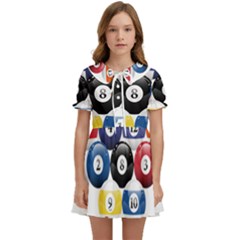 Racked Billiard Pool Balls Kids  Sweet Collar Dress by Ket1n9