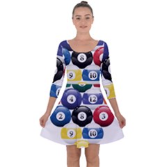 Abstract Vibrant Colour Botany Quarter Sleeve Skater Dress