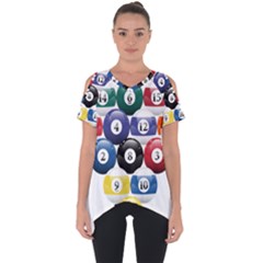 Abstract Vibrant Colour Botany Cut Out Side Drop T-Shirt