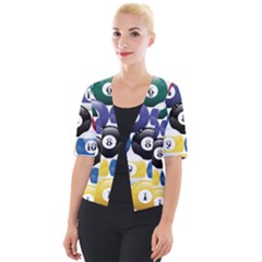 Abstract Vibrant Colour Botany Cropped Button Cardigan