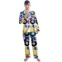 Abstract Vibrant Colour Botany Men s Long Sleeve Satin Pajamas Set