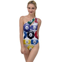 Abstract Vibrant Colour Botany To One Side Swimsuit