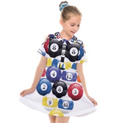 Abstract Vibrant Colour Botany Kids  Short Sleeve Shirt Dress