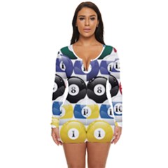 Abstract Vibrant Colour Botany Long Sleeve Boyleg Swimsuit