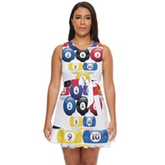 Abstract Vibrant Colour Botany Waist Tie Tier Mini Chiffon Dress