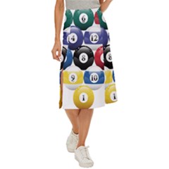 Abstract Vibrant Colour Botany Midi Panel Skirt