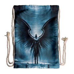 Rising Angel Fantasy Drawstring Bag (large) by Ket1n9