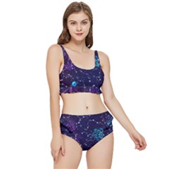 Realistic Night Sky Poster With Constellations Frilly Bikini Set by Ket1n9