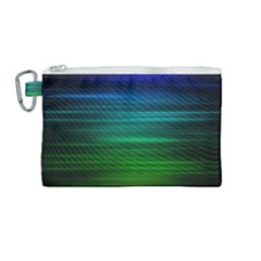 Blue And Green Lines Canvas Cosmetic Bag (medium) by Ket1n9