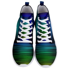 Blue And Green Lines Men s Lightweight High Top Sneakers