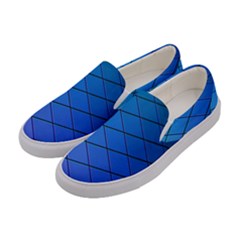 Blue Pattern Plain Cartoon Women s Canvas Slip Ons by Ket1n9