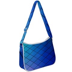 Blue Pattern Plain Cartoon Zip Up Shoulder Bag by Ket1n9