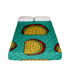 Taco Drawing Background Mexican Fast Food Pattern Fitted Sheet (full/ Double Size) by Ket1n9