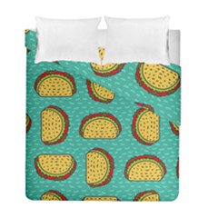 Taco Drawing Background Mexican Fast Food Pattern Duvet Cover Double Side (full/ Double Size) by Ket1n9