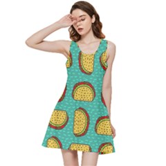 Taco Drawing Background Mexican Fast Food Pattern Inside Out Racerback Dress