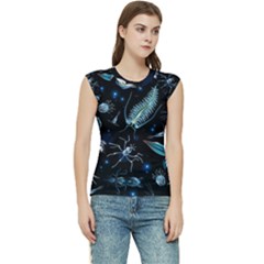 Colorful Abstract Pattern Consisting Glowing Lights Luminescent Images Marine Plankton Dark Backgrou Women s Raglan Cap Sleeve T-shirt by Ket1n9