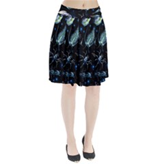 Colorful Abstract Pattern Consisting Glowing Lights Luminescent Images Marine Plankton Dark Backgrou Pleated Skirt by Ket1n9