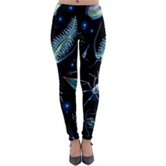 Colorful Abstract Pattern Consisting Glowing Lights Luminescent Images Marine Plankton Dark Backgrou Lightweight Velour Leggings by Ket1n9