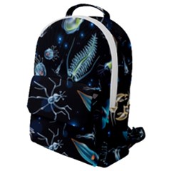 Colorful Abstract Pattern Consisting Glowing Lights Luminescent Images Marine Plankton Dark Backgrou Flap Pocket Backpack (small) by Ket1n9
