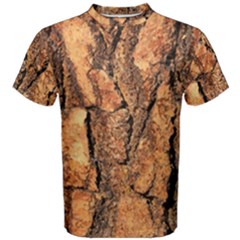 Bark Texture Wood Large Rough Red Wood Outside California Men s Cotton T-shirt by Ket1n9