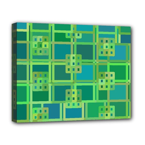 Green Abstract Geometric Deluxe Canvas 20  X 16  (stretched) by Ket1n9