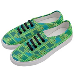 Green Abstract Geometric Women s Classic Low Top Sneakers by Ket1n9