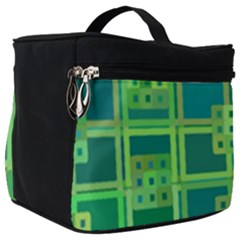 Green Abstract Geometric Make Up Travel Bag (big) by Ket1n9