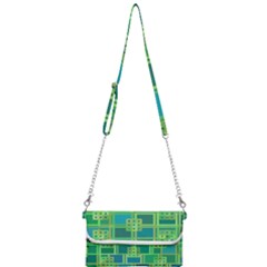 Green Abstract Geometric Mini Crossbody Handbag by Ket1n9