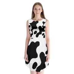 Cow Pattern Sleeveless Chiffon Dress  