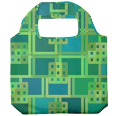 Green Abstract Geometric Foldable Grocery Recycle Bag by Ket1n9