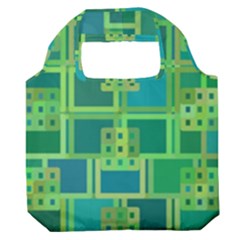 Green Abstract Geometric Premium Foldable Grocery Recycle Bag by Ket1n9