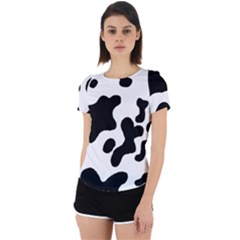 Cow Pattern Back Cut Out Sport T-shirt