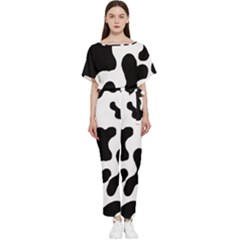 Cow Pattern Batwing Lightweight Chiffon Jumpsuit