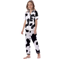 Cow Pattern Kids  Satin Short Sleeve Pajamas Set by Ket1n9