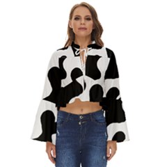 Cow Pattern Boho Long Bell Sleeve Top